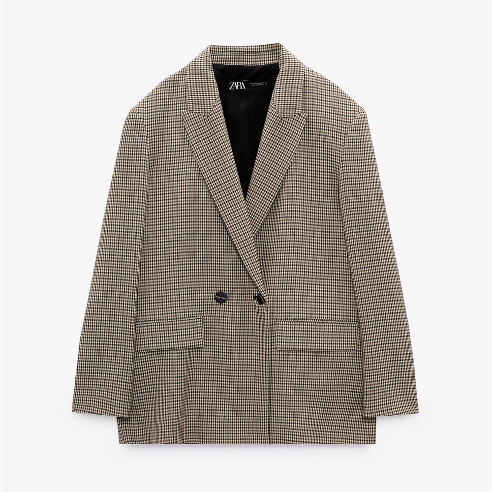 ZARA plaid double breasted blazer